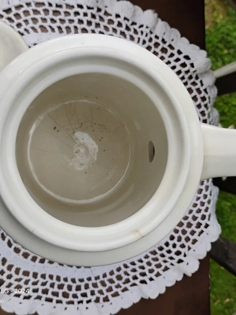 Blanke's Drip Coffee pot antique white ironstone no percolator turn of century